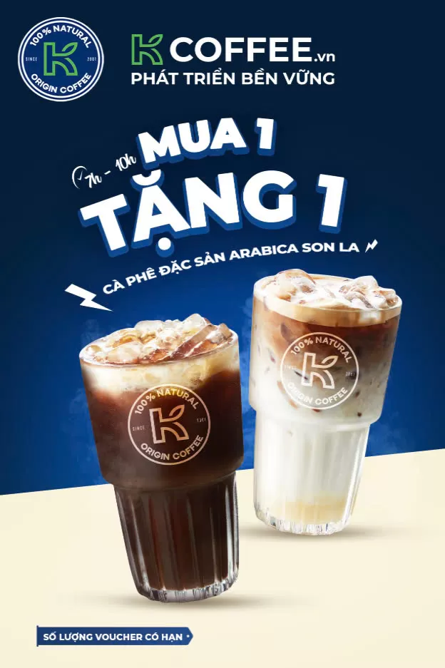 Mã Giảm Giá Mua 1 Tặng 1 K COFFEE