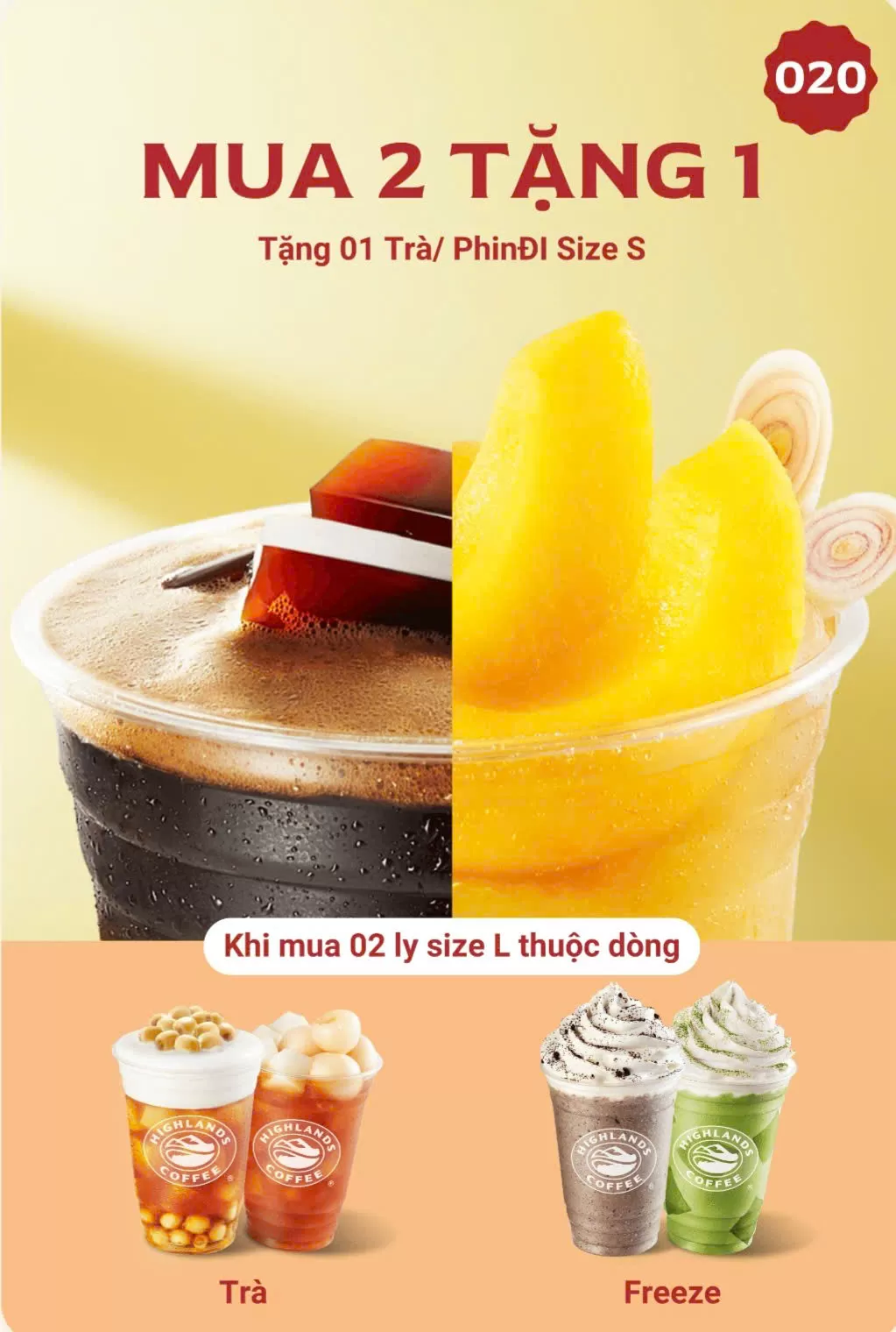 Mã Giảm Giá Highlands Mua 2 tặng 1