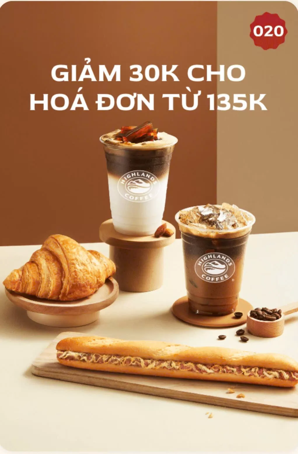 Mã Giảm Giá Highlands Giảm 30k cho hóa đơn 135k 